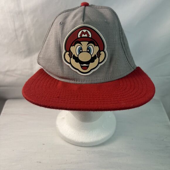 Super Mario 2019 Nintendo Grey Red Adjustable Snap Back Cap Hat - Picture 1 of 6